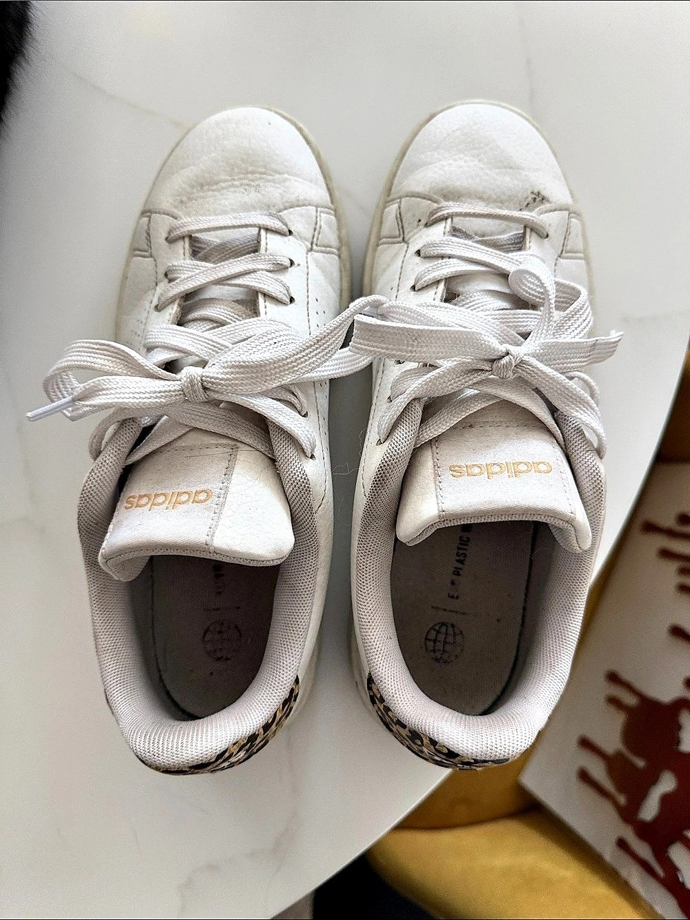 adidas Advantage White Leopard Animal Print Sneakers US 7.5